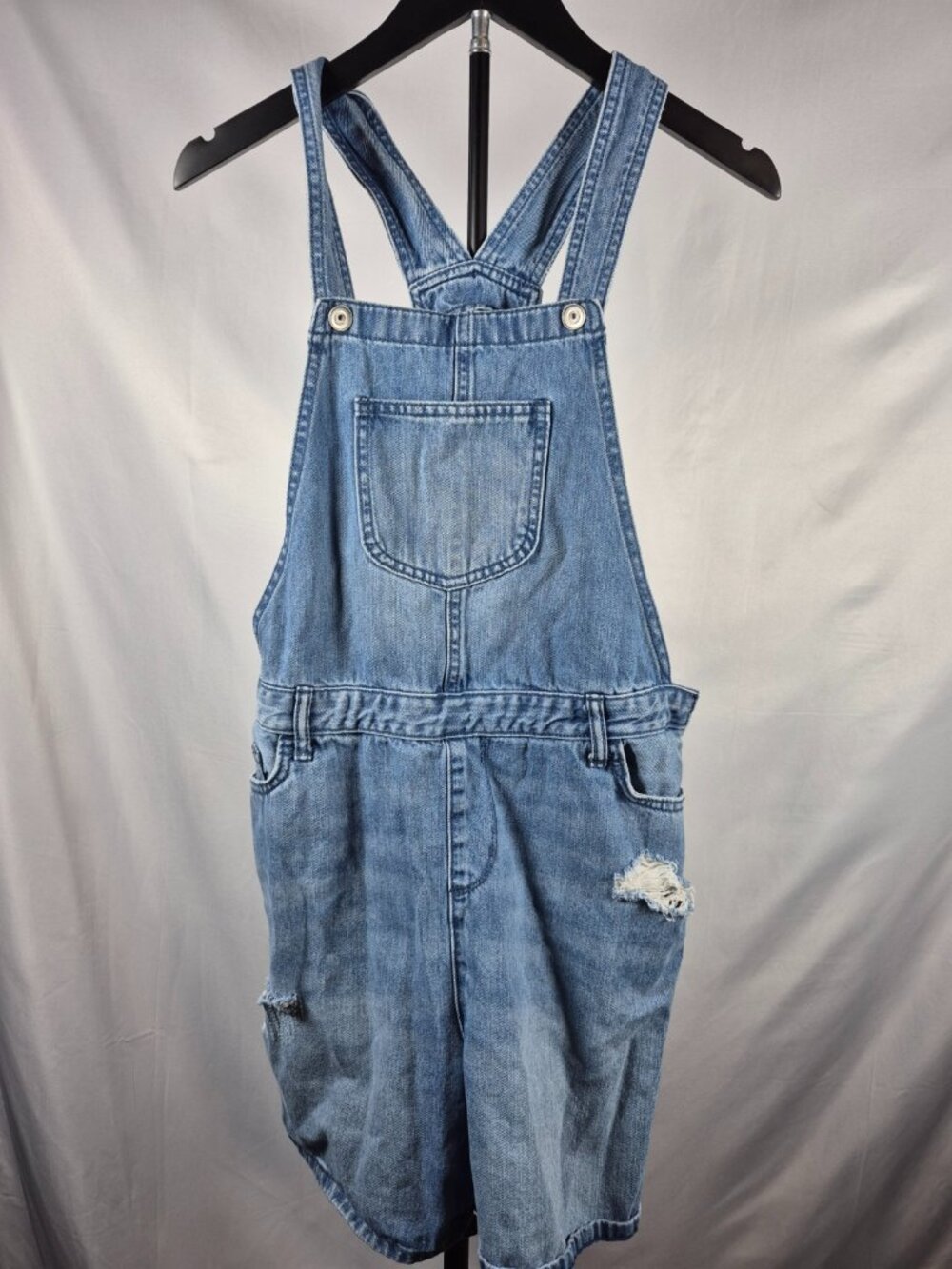 The Children’s Place Girls Size 16 Distressed Denim Shortalls Overalls